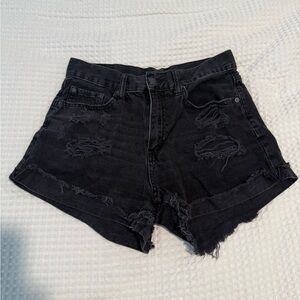 Aeropostale Black Ripped Mom Shorts